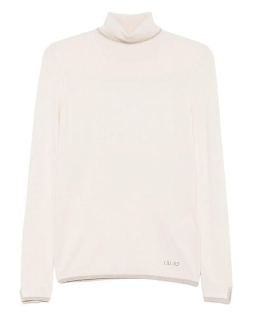 Maglione A Collo Alto di Liu Jo in Natural