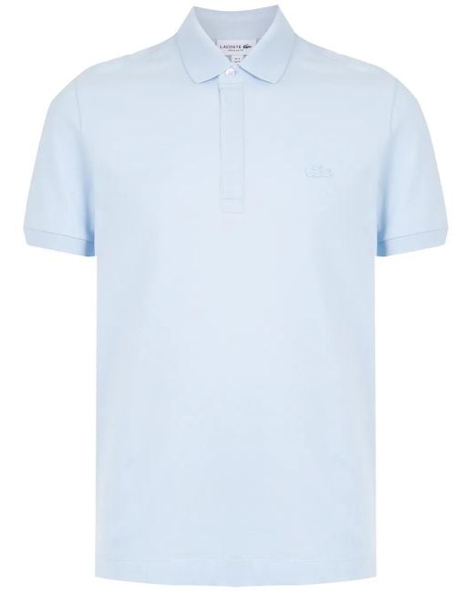 Lacoste Blue Logo-Patch Short-Sleeve Polo Shirt for men