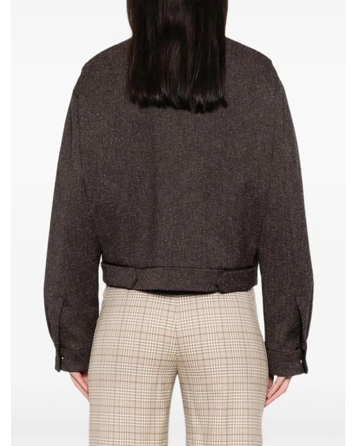 Patrizia Pepe Brown Pocket Zip-Fastening Jacket