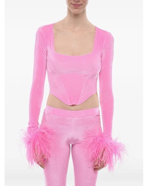 Adriana Hot Couture Pink Square-Neck Top