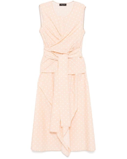 Fabiana Filippi Pink Polka-Dot Midi Dress