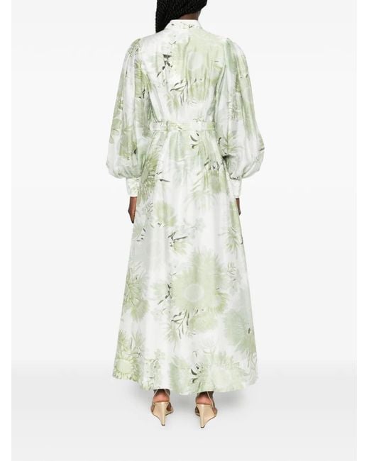 Aje. White Reflector Flower-Pattern Maxi Dress