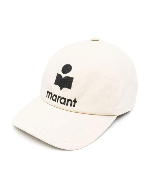 Isabel Marant Natural Tyron Embroidered Cap