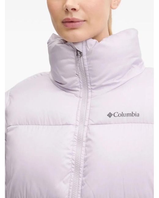 Columbia White Puffect Funnel-Neck Puffer Jacket