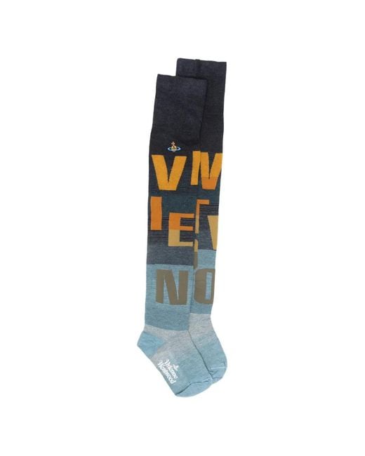 Vivienne Westwood Blue Chaussettes À Logo