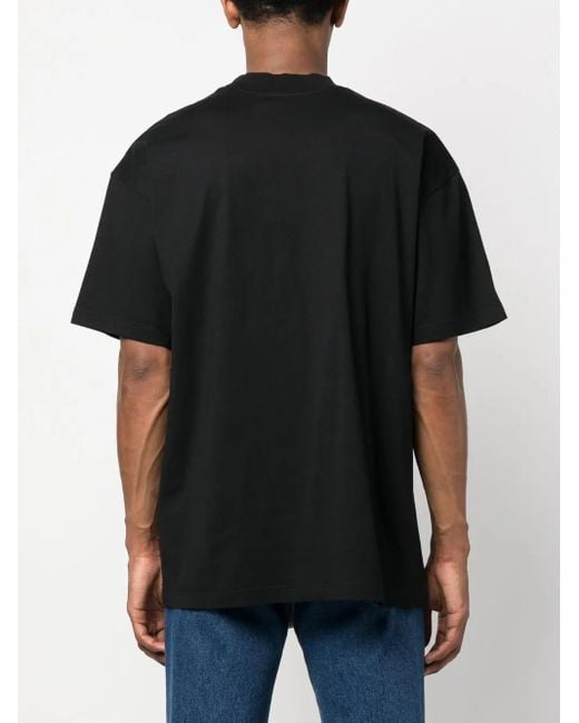 MSGM Black Logo-print T-shirt for men