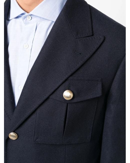 Brunello Cucinelli Blue Deconstructed Jacket for men