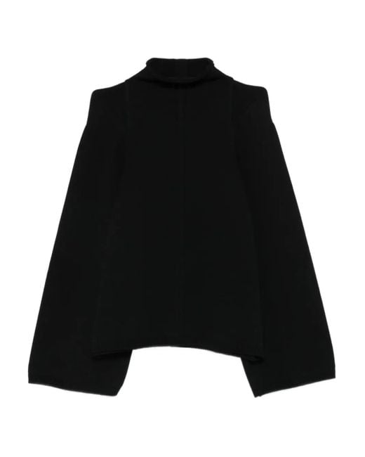 Rick Owens Trui Met Wijde Mouwen En Hoge Hals in het Black