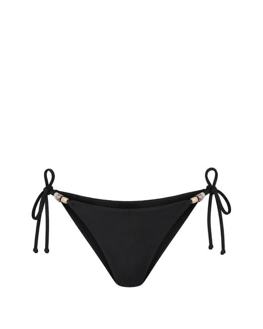Bondeye Black Anali Bead-Embellished Bikini Bottoms