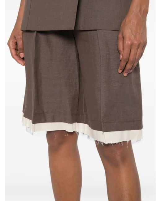 ViCOLO Brown Pleated Shorts