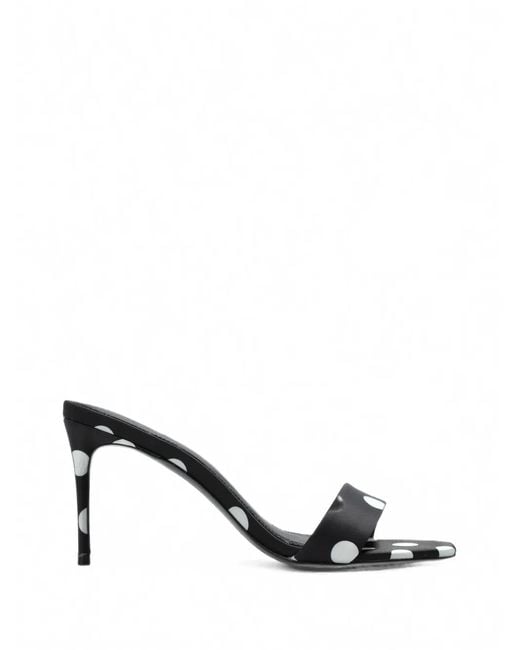 Black Suede Studio Black Naomi Polka-Dot Satin Sandals