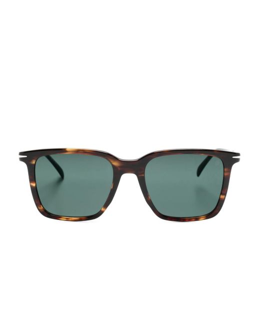 David Beckham Green Square-frame Sunglasses