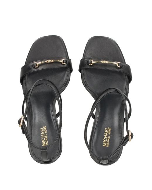 MICHAEL Michael Kors Black 90Mm Logo-Plaque Sandals