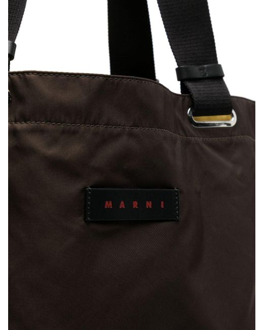 Marni Black Logo-appliqué Tote Bag for men