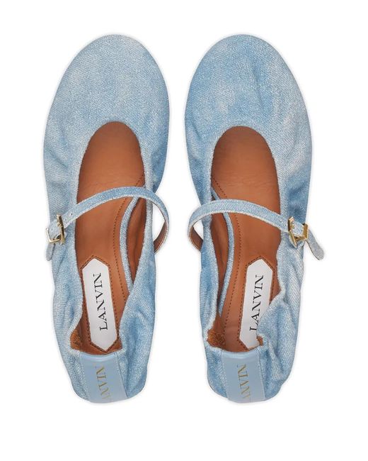 Lanvin Blue Mary Jane Ballet Flats