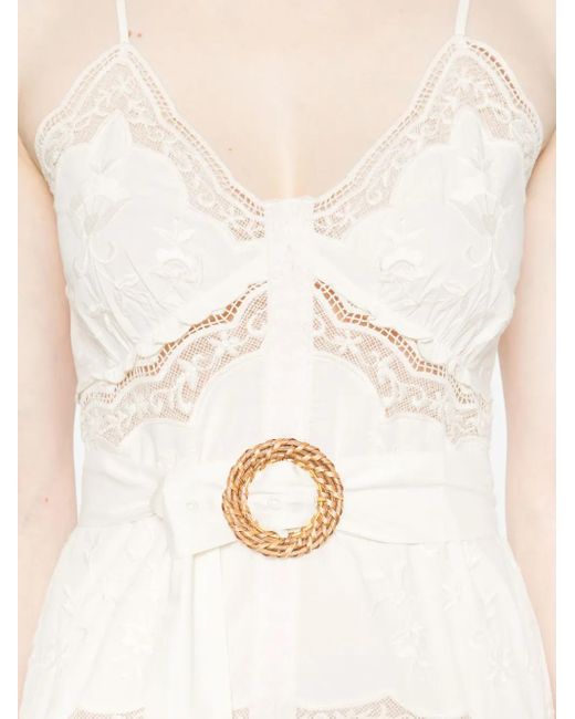 Twinset White Floral-Embroidered Dress