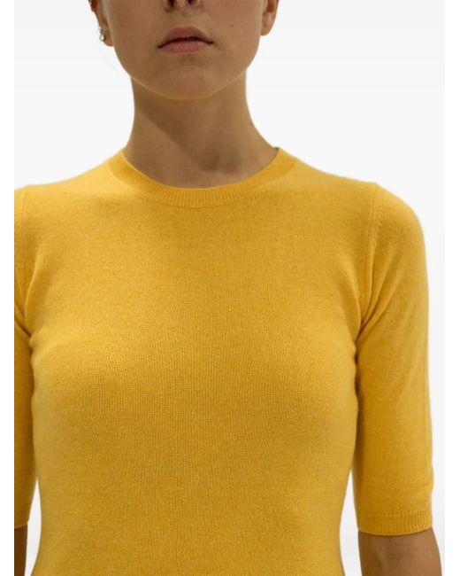 LA ROSE Yellow Crew-Neck Sweater