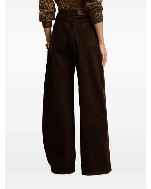 Ralph Lauren Purple Corduroy Wide-Leg Trousers