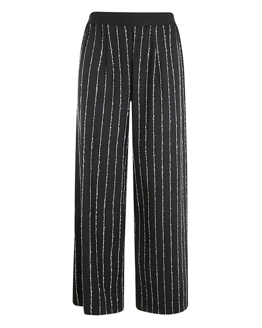 Maria Calderara Gray Striped Trousers