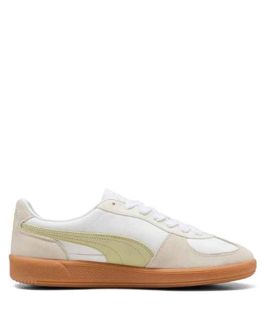 PUMA White Palermo Leather Sneakers