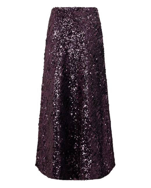 Rabanne スパンコール マキシスカート Purple
