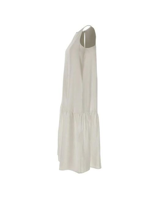 Kaos White Sleeveless Midi Dress