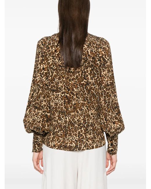 Isabel Marant Brown 'Teysa Silk Leopard Print