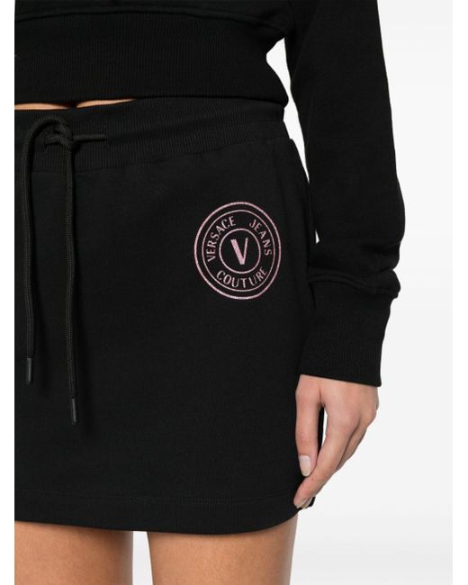 Versace Mini-rok Met Logoprint in het Black