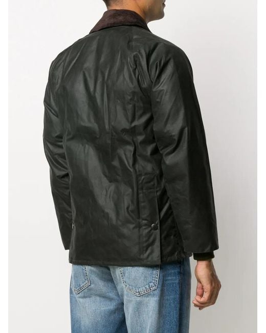Barbour Black Cotton Bedale Jacket With Corduroy Collar for men