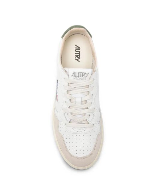 Autry White Medalist Low Leat/Suede for men
