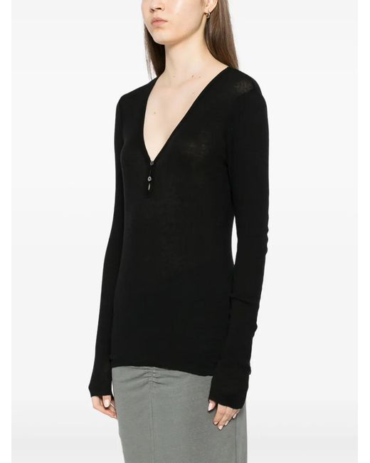 James Perse Black Ribbed Top