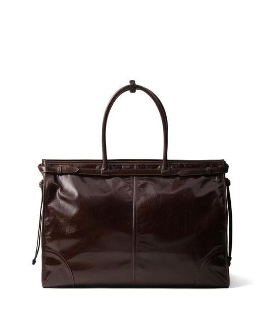 Prada Brown Leather Shopping Bag for men