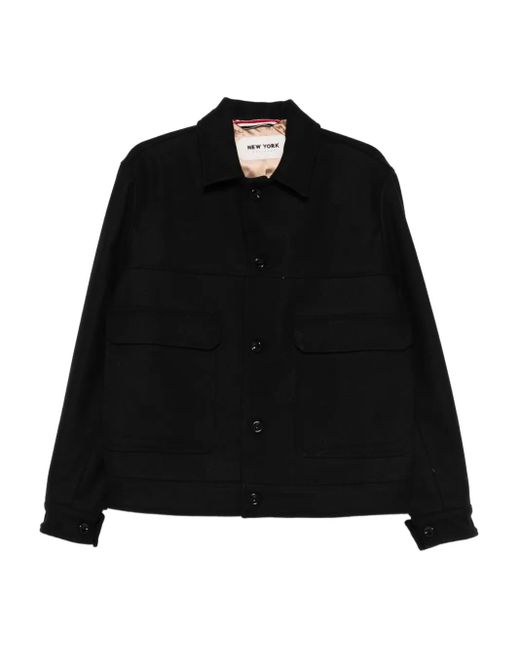 NEW YORK RESIDENT Black Collared Overshirt for men