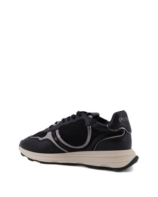 Pinko Black Logo-Appliqué Sneakers