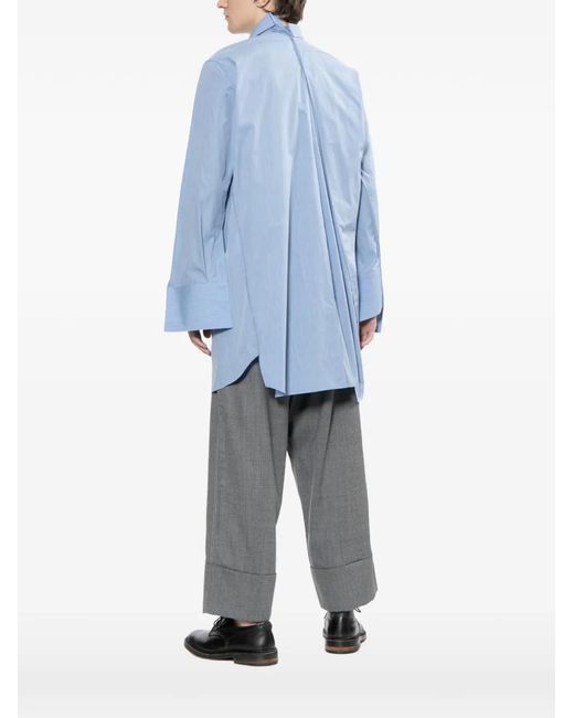 Junya Watanabe Overhemd Met Colourblocking in het Blue voor heren