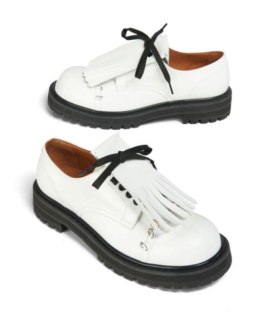 Marni White Dada Leather Lace-up Shoes for men