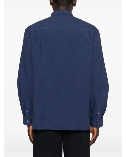 A.P.C. Blue Button-Fastening Pocket Shirt for men