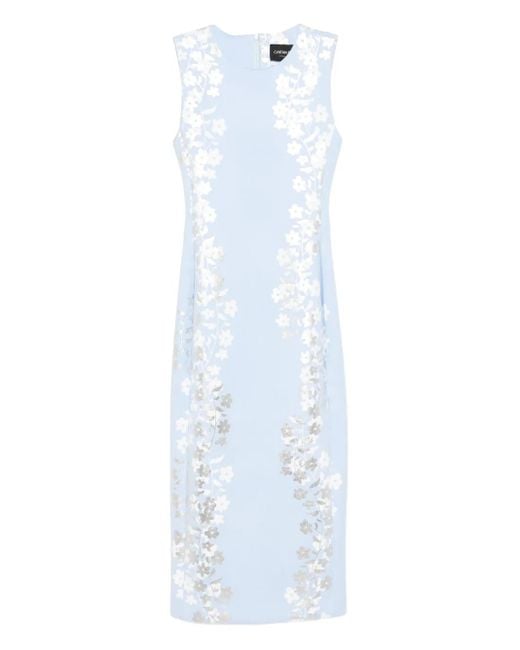 Vestido midi con estampado floral Cynthia Rowley de color White