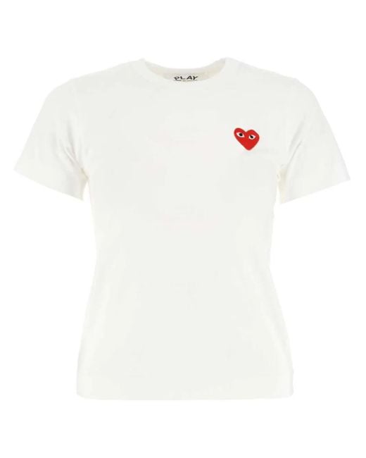 COMME DES GARÇONS PLAY White Basic Logo T-Shirt
