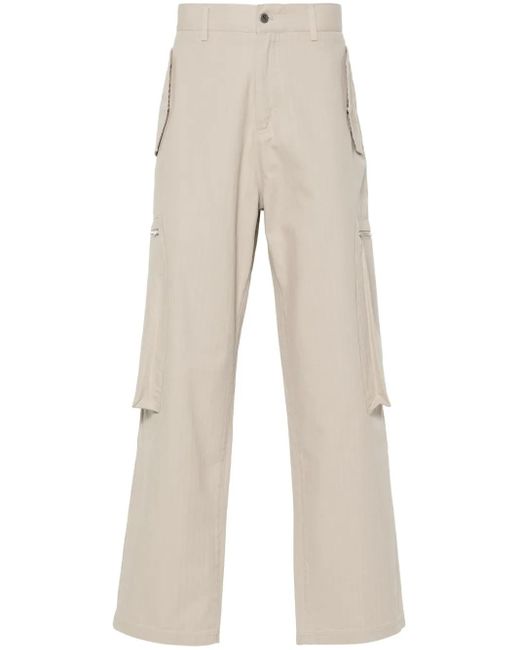 Represent Natural Embroidered-Logo Cotton Trousers for men