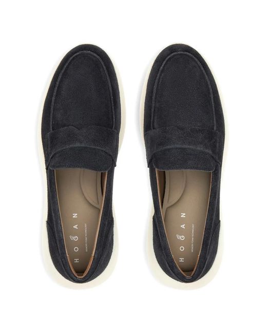 Hogan Blue Interactive 3 Suede Loafers for men