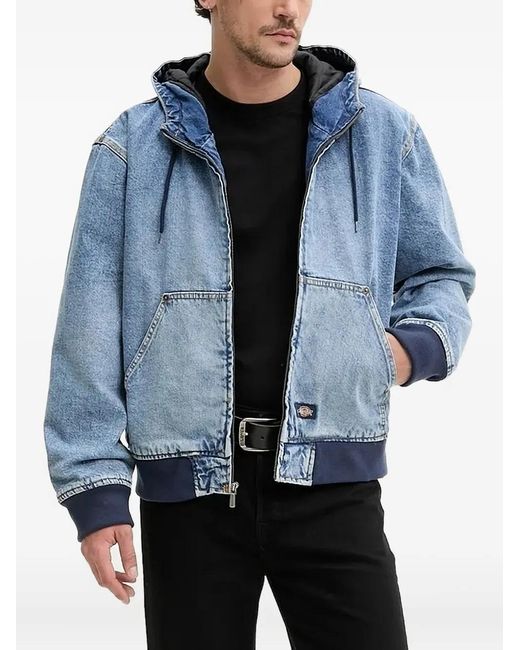 Dickies Hooded Denim Jacket in Blue for Men | Lyst