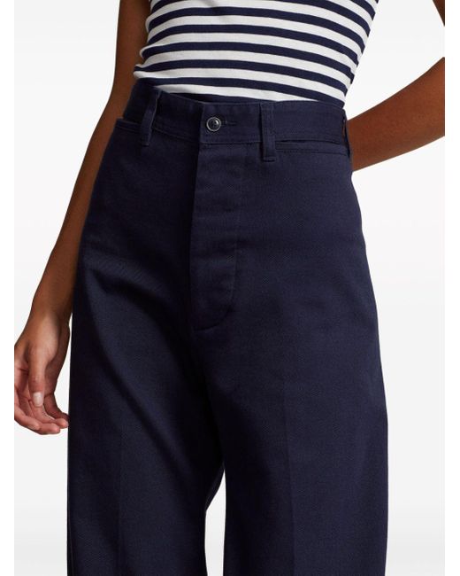 Polo Ralph Lauren Blue High-waisted Wide-leg Trousers