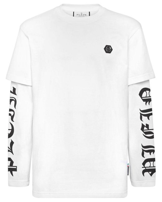 Philipp Plein White Ls Gothic T-Shirt for men