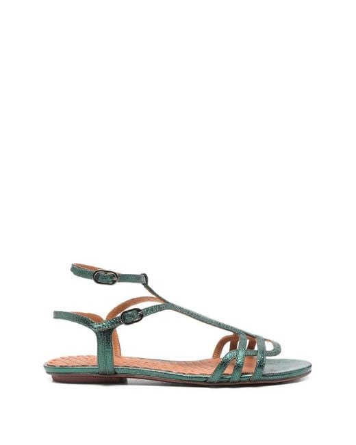 Chie Mihara White Yael T-Strap Leather Sandals