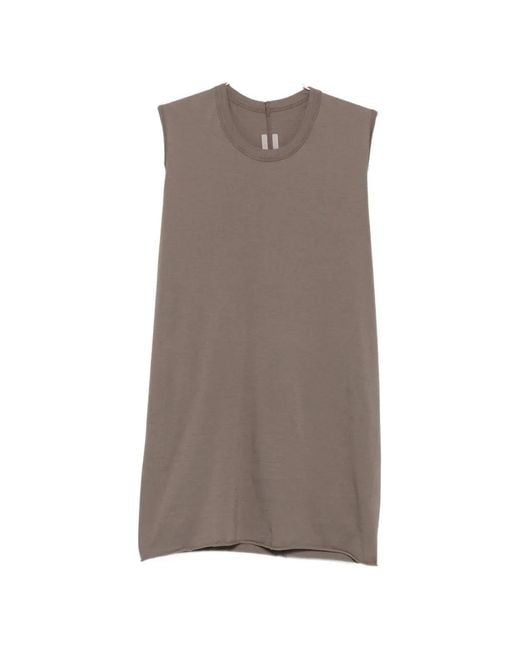 Rick Owens Brown Exposed-Seam T-Shirt for men