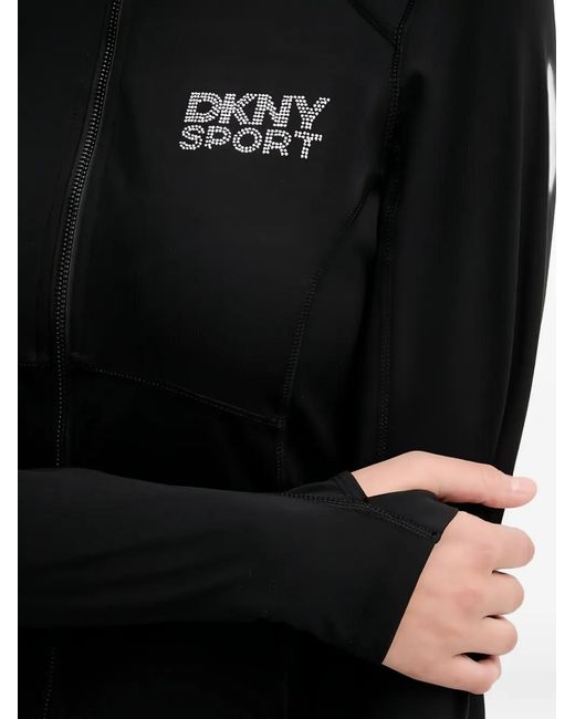 DKNY Black Zip-Up Long-Sleeved Top