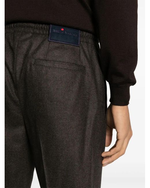 メンズ Kiton クロップド ストレートパンツ Black