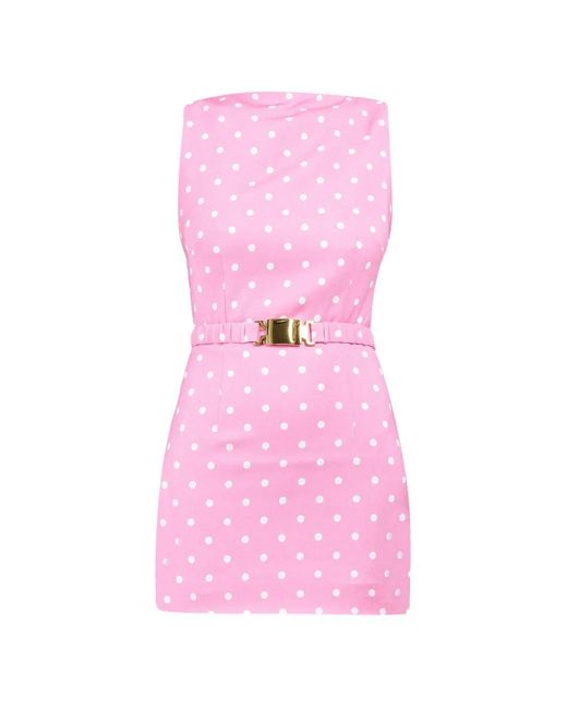 ROWEN ROSE Pink Robe Courte À Pois
