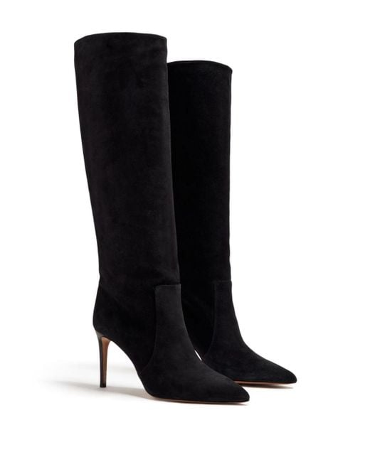 Paris Texas Black 85mm Pointed-toe Leather Boots